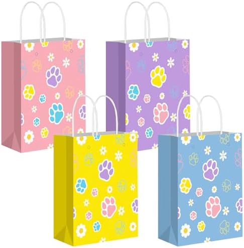 Kolldenn 24 Pcs Blue Dog Gift Bags with Handles
