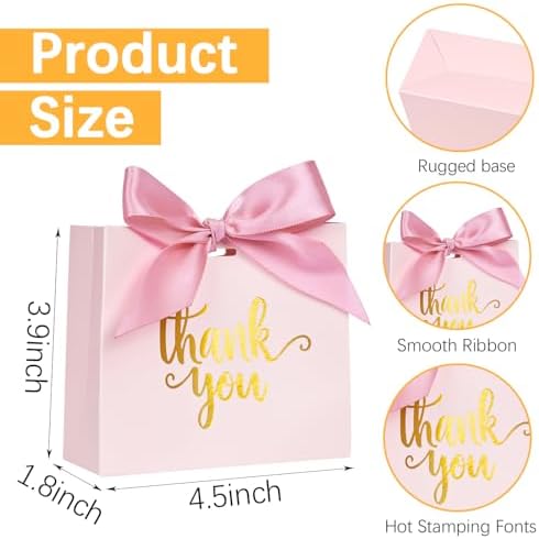 DECHISY 60 Pack Pink Mini Gift Bags Wedding Favor Boxes
