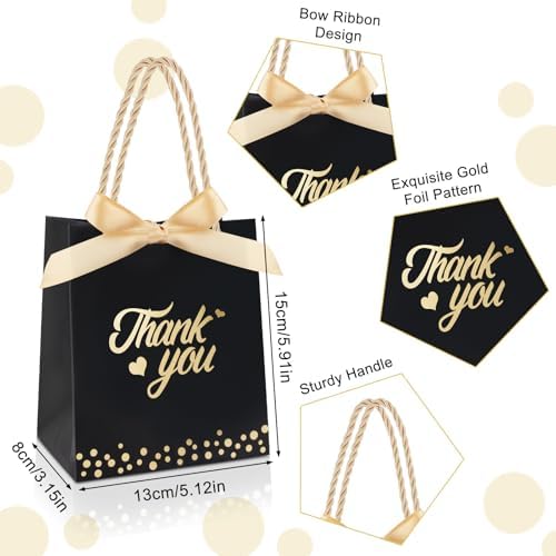 SHAIDOJIO 40 Pack Thank You Gift Bags with Handle