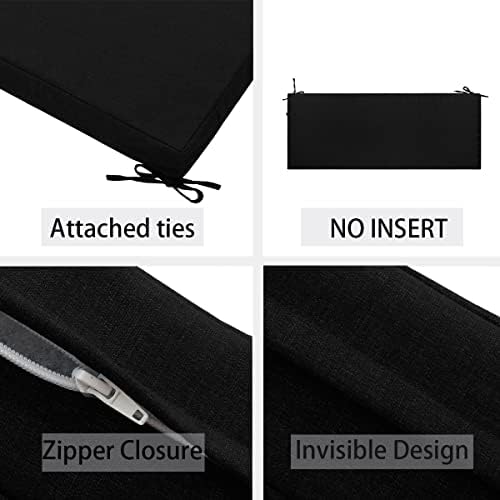 FUNHOME Outdoor Bench Cushion Cover Black