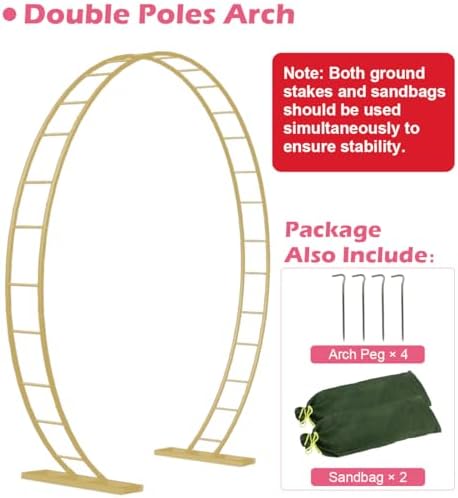Queension Extra Large Metal Wedding Arch with Base
