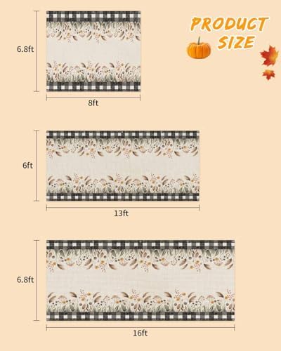 Wheat Sheaf Autumn Leaves Linen Garage Door Cover 7x8ft