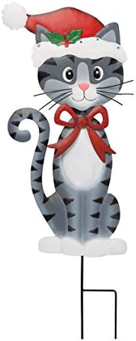 Solar Powered Christmas Cat Garden Stake