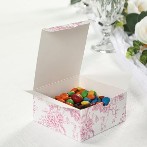 Efavormart 25 Pack Matte Pink White Gift Boxes