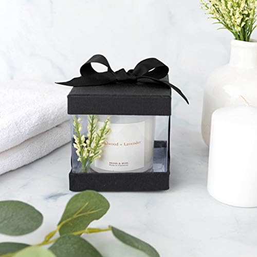 Hammont Clear Gift Box 6-Pack with Base Lid and Ribbon