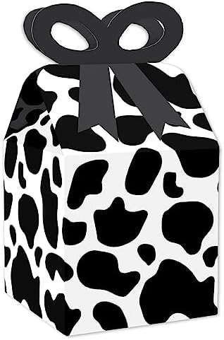 Big Dot of Happiness Cow Print Gift Boxes Set of 12