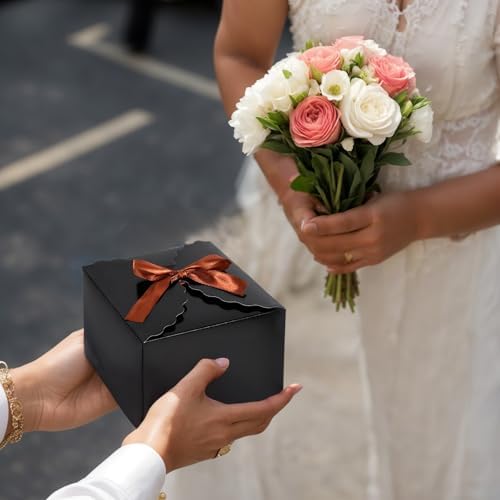 VGOODALL 10PCS Black Gift Boxes with Ribbons