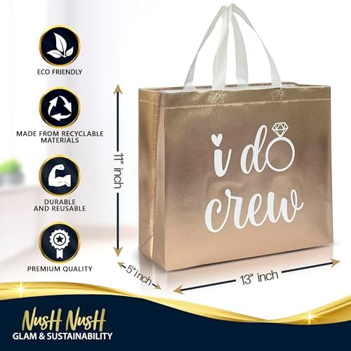 Nush Nush 12 Piece Reusable Rose Gold Gift Bag Set