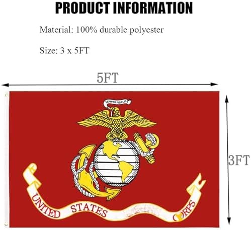 US Marine Corps Flag 3x5 Double Sided Heavy Duty