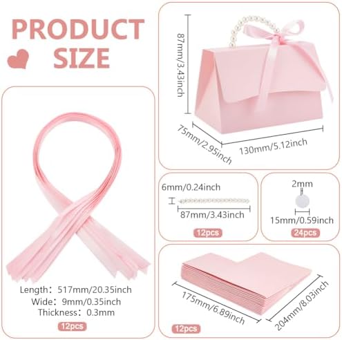 BENECREAT 12 Piece Wedding Favor Box DIY Kit