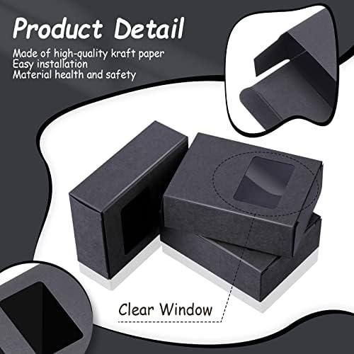 Spakon 30 Pcs Mini Kraft Soap Boxes with Window