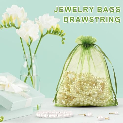 ANZNKU 100 Pack Assorted Organza Gift Bags 5x7 Inch