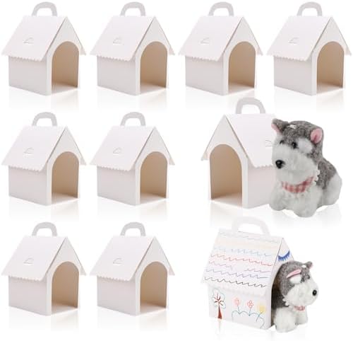30 Pcs White Dog House Treat Gift Boxes for Parties