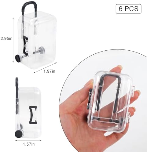 ASUNFO 6 Pcs Mini Suitcase Gift Boxes Black