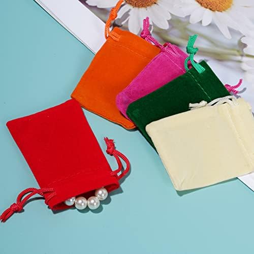 Nydotd Velvet Jewelry Pouches 100pcs 2x28 Inch Drawstring Gift Bags