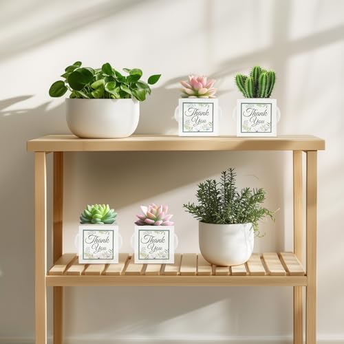 LawnIdyll 50 Pcs Succulent Wrap Bags with Thank You Stickers