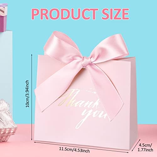 Yahenda 50 Pcs Pink Candy Gift Bags with Bow Ribbon