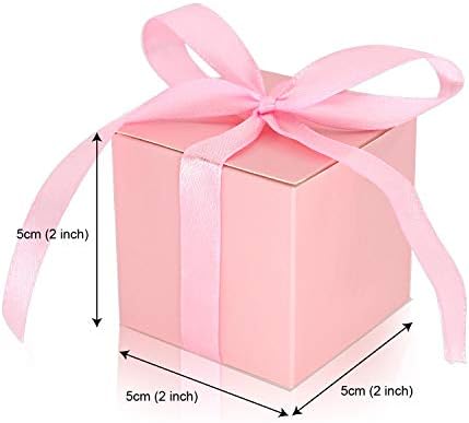 KPOSIYA 100 Pack White Gift Boxes with Ribbons