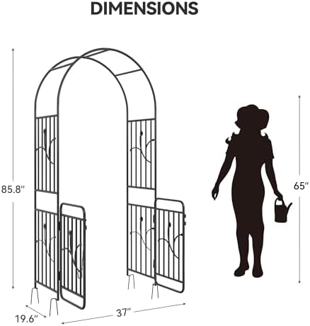 YITAHOME Metal Garden Arbor with Gate
