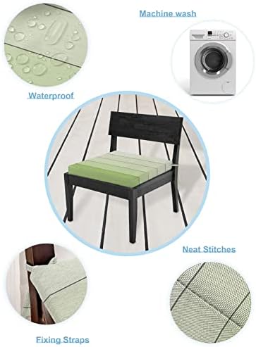 4 Pack Sage Green Waterproof Cushion Covers with Ties 20x18x4