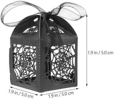 BESTOYARD 50Pcs Halloween Favor Boxes with Ribbons