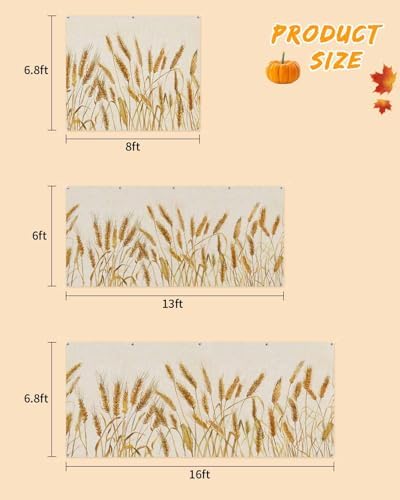 IDOWMAT Fall Yellow Wheat Spikelets Garage Door Cover 7x8ft