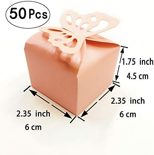 Pink Butterfly Candy Treat Boxes Wedding Favors