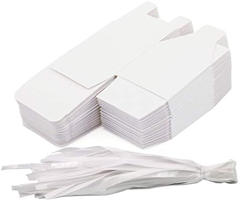 KPOSIYA 70 Pack Gift Boxes 2x2x2 Inch White with Ribbons