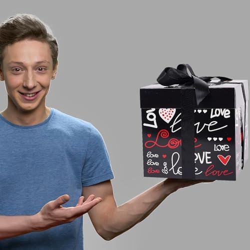 Jaywayang 5 Pack Valentine Gift Boxes with Lids and Ribbons
