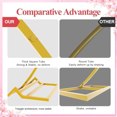 Putros 8FT Gold Round Balloon Arch Stand Wedding Backdrop Frame
