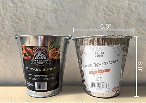 15 Pack Grease Bucket Liner for Pit Boss Grills 67292