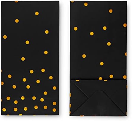 ROYAL BLUEBONNET Black Gold Party Favor Bags and Stickers
