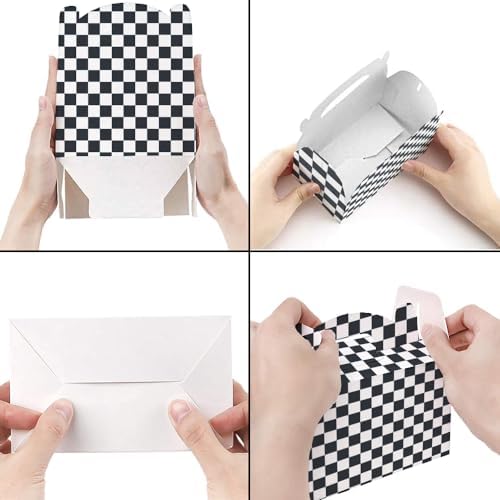 Keioy 16pcs Racing Flag Gift Bags Race Car Theme Party Favors