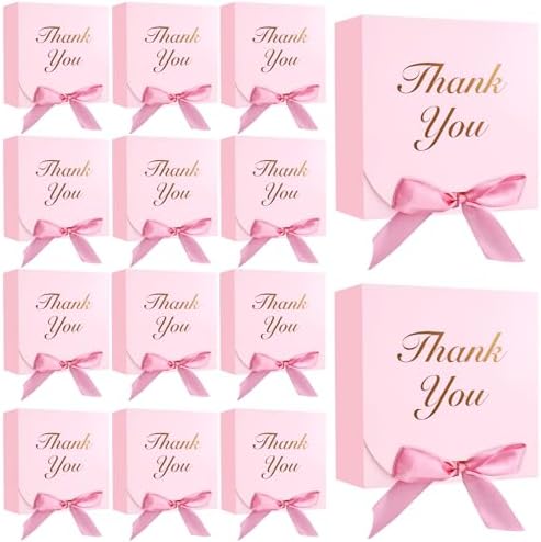 VGOODALL 20PCS Pink Gift Boxes with Bow Ribbons