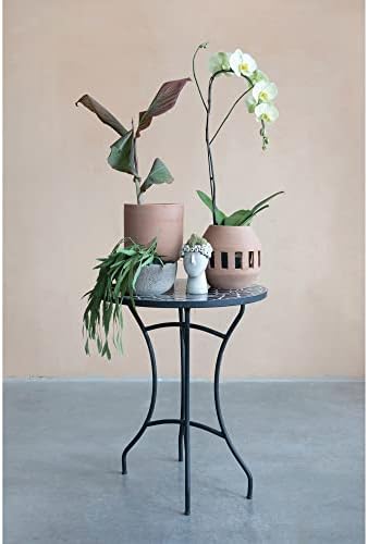 Creative Co Op Handmade Terra Cotta Planter with Cut Outs