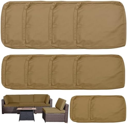Sqodok Outdoor Cushion Covers 10PCS Set Camel