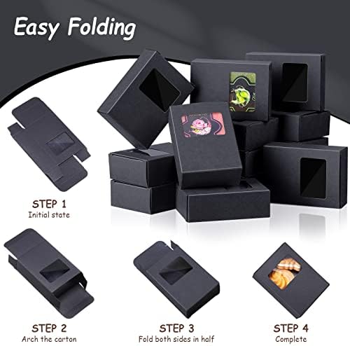Spakon 30 Pcs Mini Kraft Soap Boxes with Window