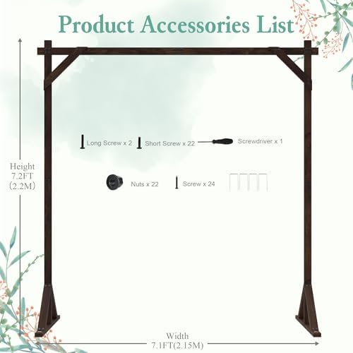 72FT Square Wooden Wedding Arch Backdrop Stand