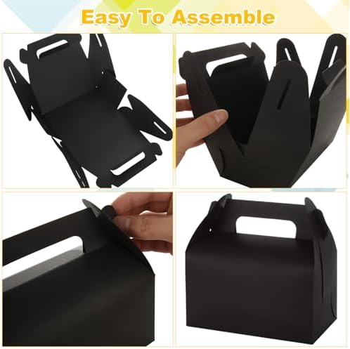 MUXHEL 50 Pcs Black Treat Boxes for Parties