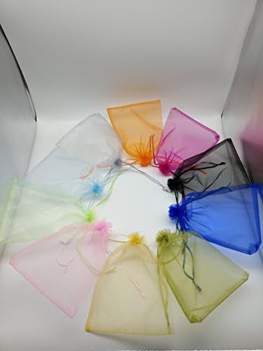 Ankirol 50pcs Large Sheer Organza Gift Bags Drawstring Pouches