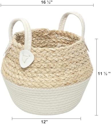 Corn Husk Handwoven Indoor Plant Pot Storage Basket