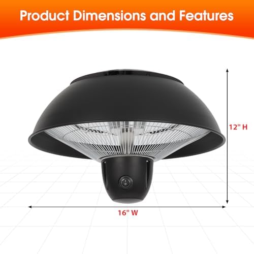 Infrared Hanging Electric Heater with Remote Control