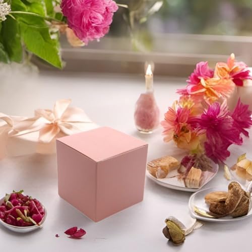 Oletx 25 Pcs Pink Gift Boxes 3x3x3 Inch Set