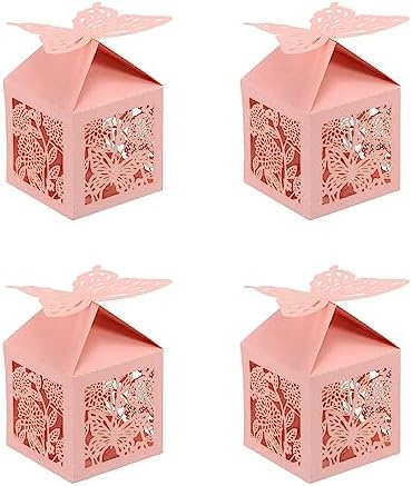 PATIKIL 2x2x31 Pink Favor Boxes 25 Pack