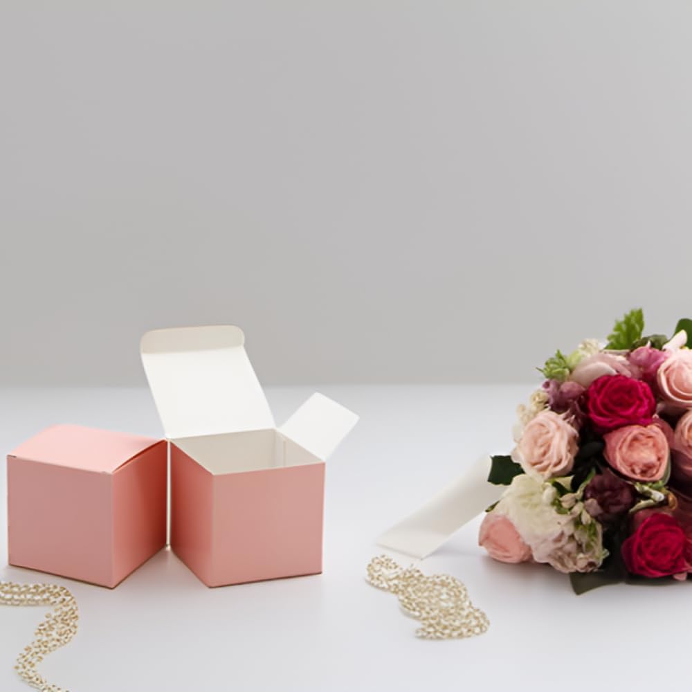 Oletx 25 Pcs Pink Gift Boxes 3x3x3 Inch Set
