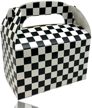 Oojami 24 Pack Checkered Gable Gift Boxes