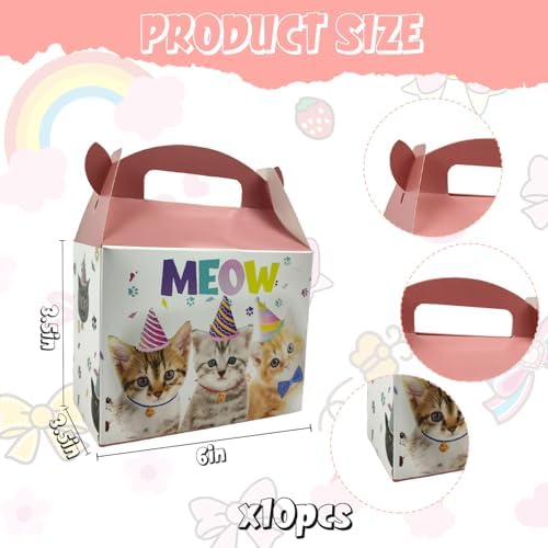 10 Pcs Foldable Cat Gift Boxes for Parties