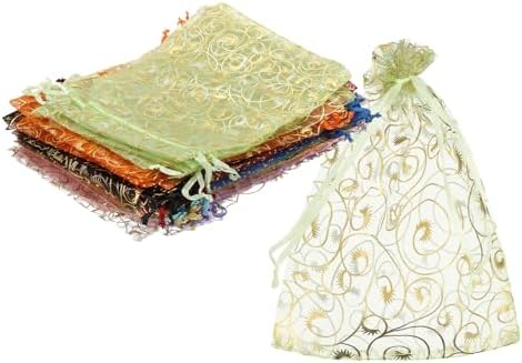 MECCANIXITY Organza Bags 100Pcs 51x71 Inch Candy Mesh Gift Bags