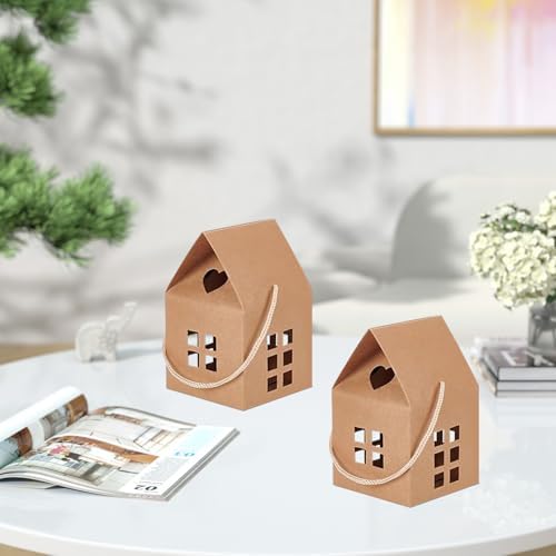 GeryVtee 36 Pcs House Gift Boxes Kraft Paper Candy Containers