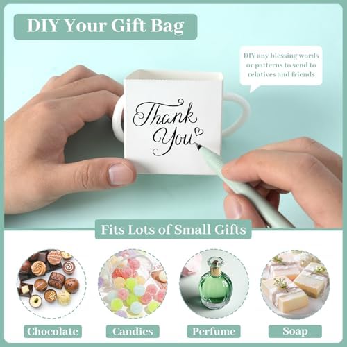 LawnIdyll 50 Pcs Succulent Wrap Bags with Thank You Stickers